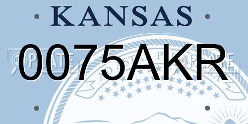 0075AKR Kansas License Plate