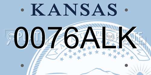 0076ALK Kansas License Plate