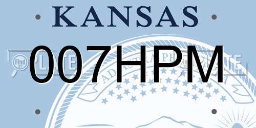 007HPM Kansas License Plate