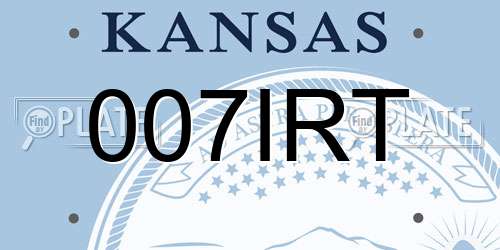 007IRT Kansas License Plate