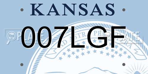 007LGF Kansas License Plate