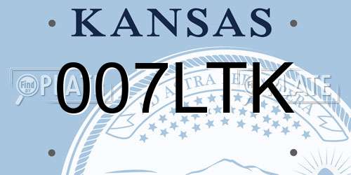007LTK Kansas License Plate