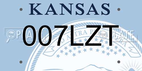 007LZT Kansas License Plate