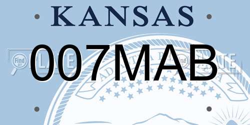007MAB Kansas License Plate