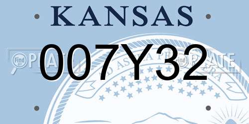 007Y32 Kansas License Plate