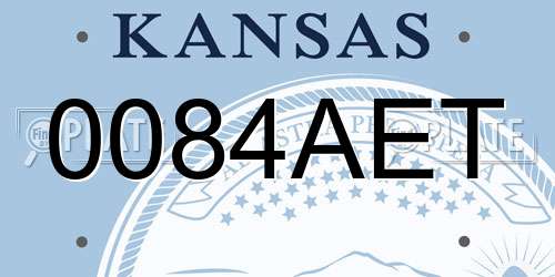 0084AET Kansas License Plate