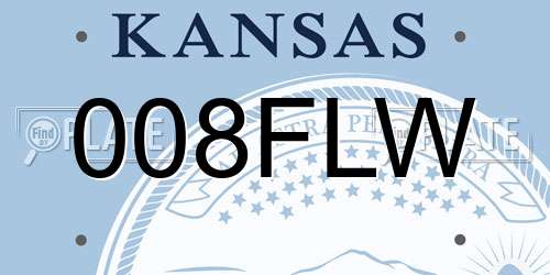 008FLW Kansas License Plate