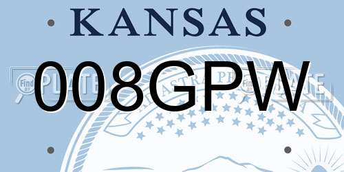 008GPW Kansas License Plate