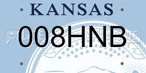 008HNB Kansas License Plate