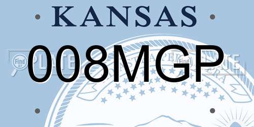 008MGP Kansas License Plate