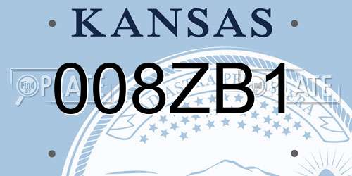 008ZB1 Kansas License Plate