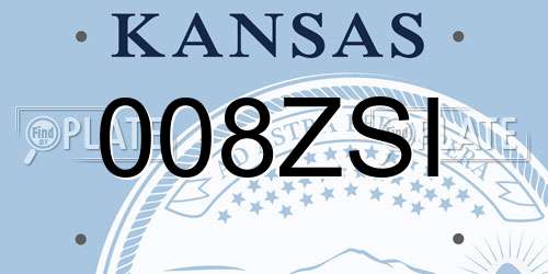 008ZSI Kansas License Plate