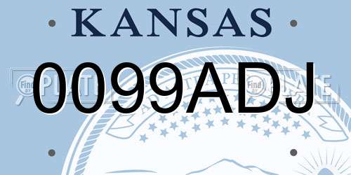 0099ADJ Kansas License Plate