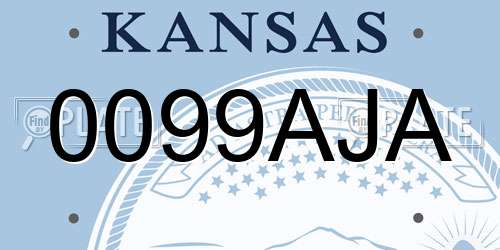 0099AJA Kansas License Plate