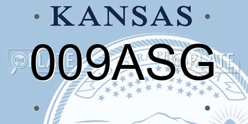009ASG Kansas License Plate