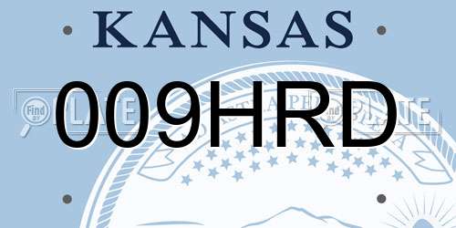 009HRD Kansas License Plate