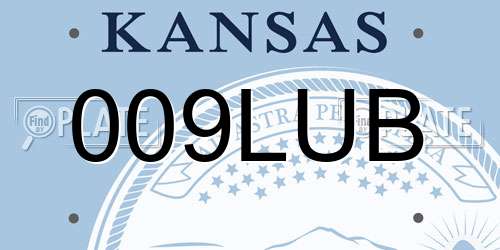 009LUB Kansas License Plate