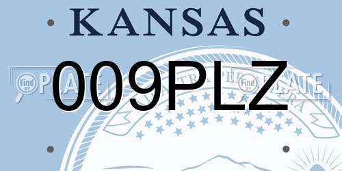 009PLZ Kansas License Plate