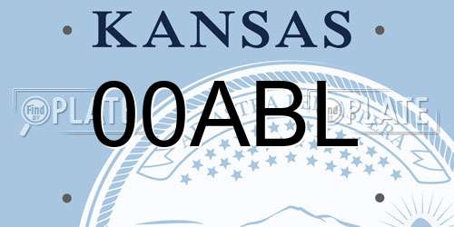 00ABL Kansas License Plate