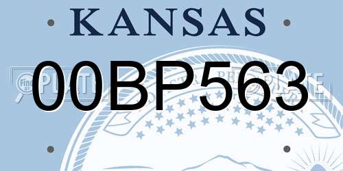00BP563 Kansas License Plate