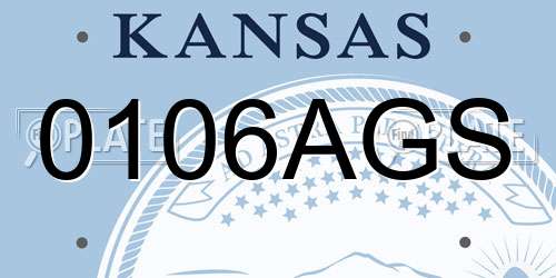 0106AGS Kansas License Plate