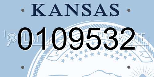 0109532 Kansas License Plate