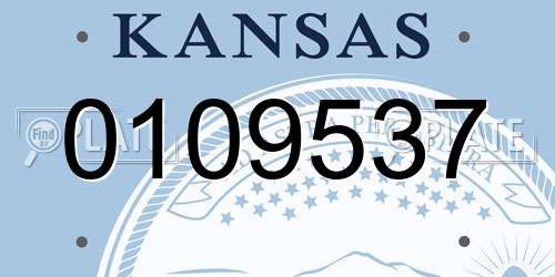 0109537 Kansas License Plate
