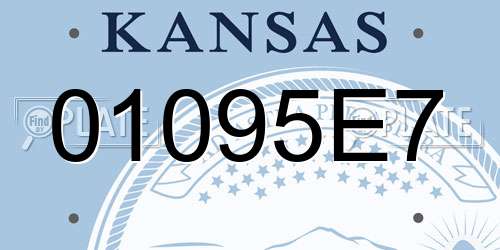 01095E7 Kansas License Plate