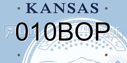 010BOP Kansas License Plate