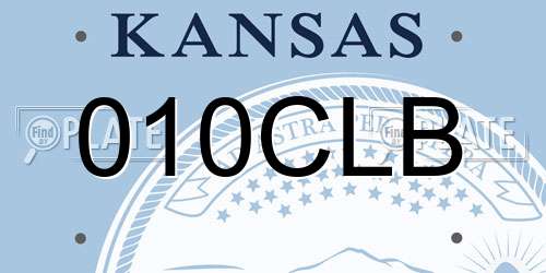 010CLB Kansas License Plate