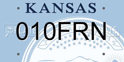 010FRN Kansas License Plate