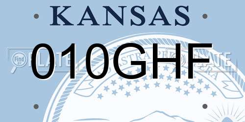 010GHF Kansas License Plate
