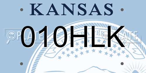 010HLK Kansas License Plate
