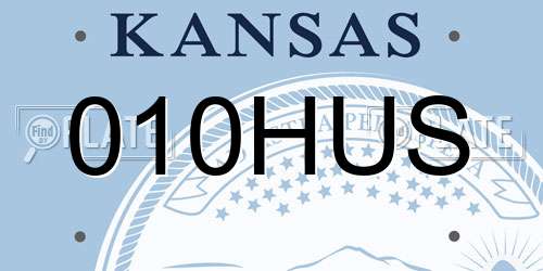 010HUS Kansas License Plate