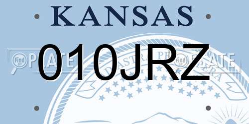 010JRZ Kansas License Plate