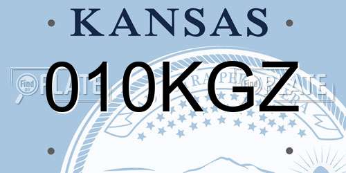 010KGZ Kansas License Plate