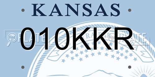 010KKR Kansas License Plate