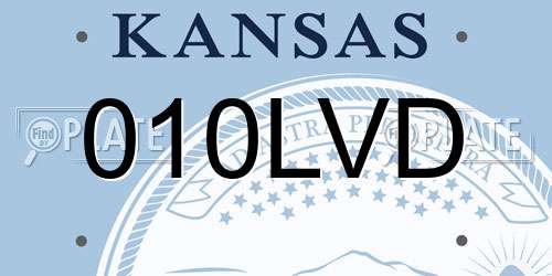 010LVD Kansas License Plate