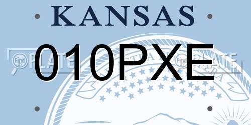 010PXE Kansas License Plate