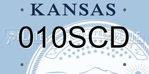010SCD Kansas License Plate