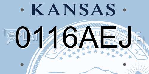 0116AEJ Kansas License Plate