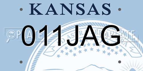 011JAG Kansas License Plate