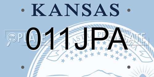 011JPA Kansas License Plate