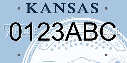 0123ABC Kansas License Plate