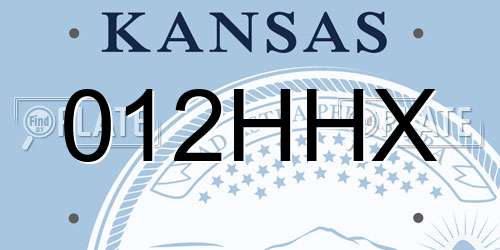 012HHX Kansas License Plate