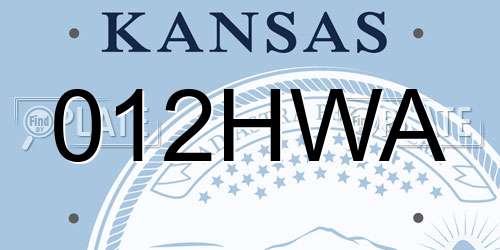 012HWA Kansas License Plate