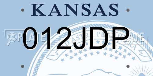 012JDP Kansas License Plate