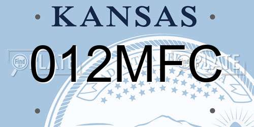 012MFC Kansas License Plate