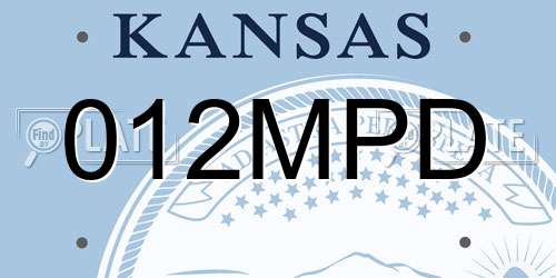 012MPD Kansas License Plate