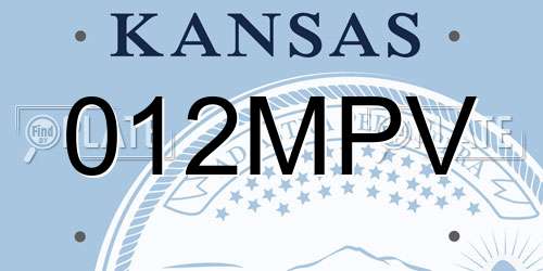 012MPV Kansas License Plate